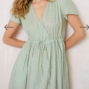 Dawn Dress in Ditsy Teal
